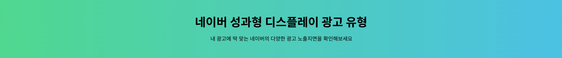 네이버 성과형 디스플레이 광고 유형